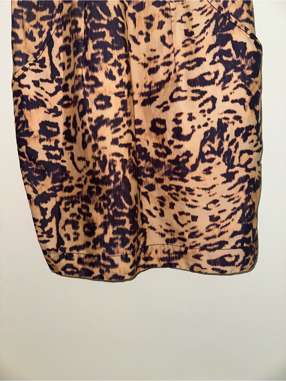 ANIMALE BRASIL Leopard Print V-Neck Bodycon Dress - Tan & Dark Brown M - Picture 15 of 15